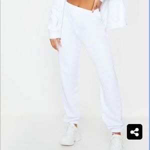 White Cuffed Hem Jogger
